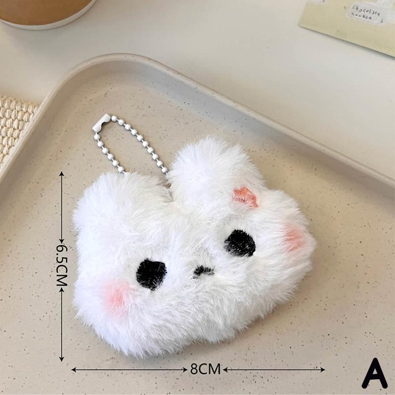 Cute Rabbit Pendant Plush Toys Keychain Cartoon Soft Plush Doll School Bag Pendant Car Key Ring Charms Decoration Birthday Gift