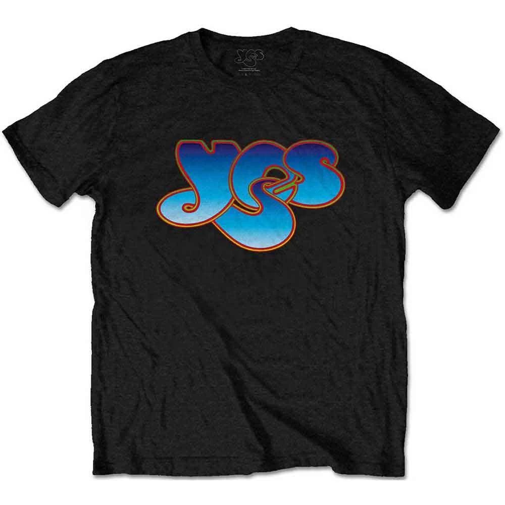 Yes 100% Cotton T-shirt Mens Tees Top Classic Blue Band Logo new Official Mens Black XL