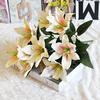 10 Heads Artificial Fake Silk Lilies Flower Bridal Bouquet Wedding Party Decor