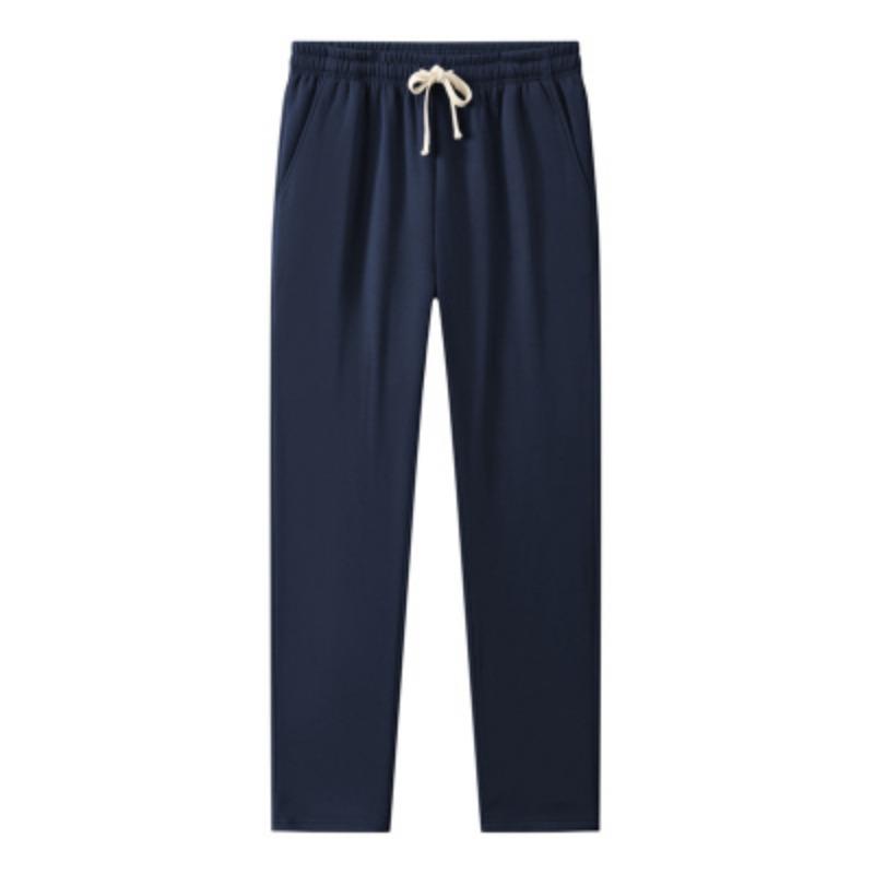 Men's Solid Color Elastic High Waist Pocket Casual Sports Fashion Trousers