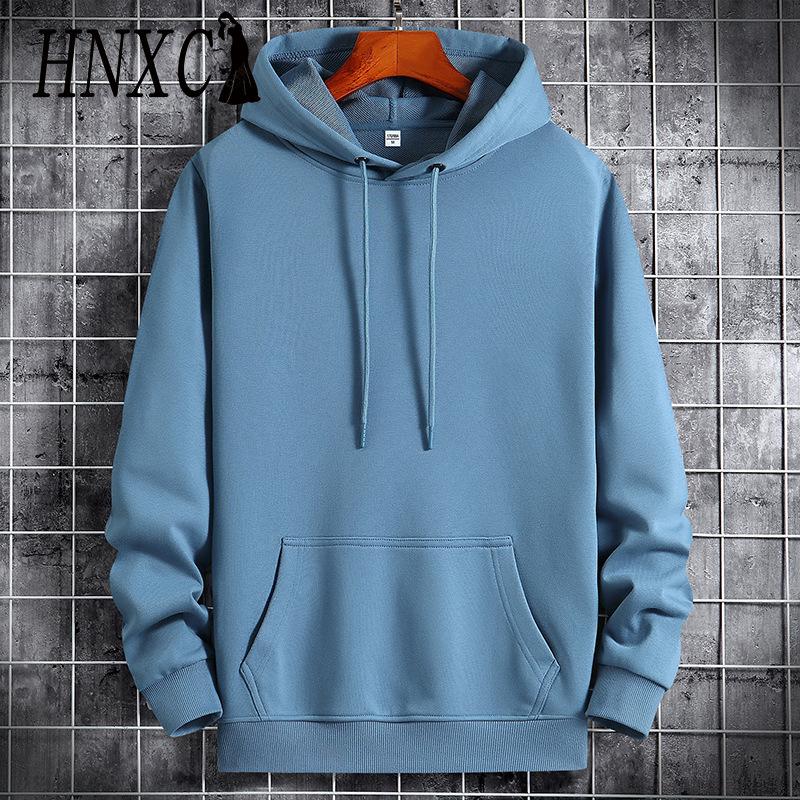 

Мужская мода HNXC, повседневные однотонные толстовки с капюшоном и длинным рукавом с принтом XXXXXL синий