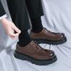 Fashion Classic Brand Men's Leather Casual Shoes Retro Brown Fashion Formal Suit Men's Formal Dress Shoes Versatile Business Shoes