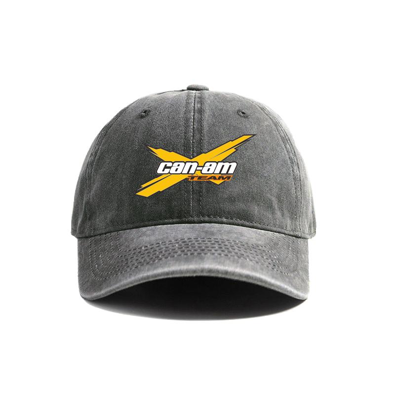 Can Am Team Baseball Cap Distressed Hats Cap Unisex Retro Outdoor Summer Adjustable Can Am Logo BRP Hat
