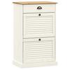 VIGO Shoe Cabinet 60 x 35 x 96 cm White Solid Pine Wood