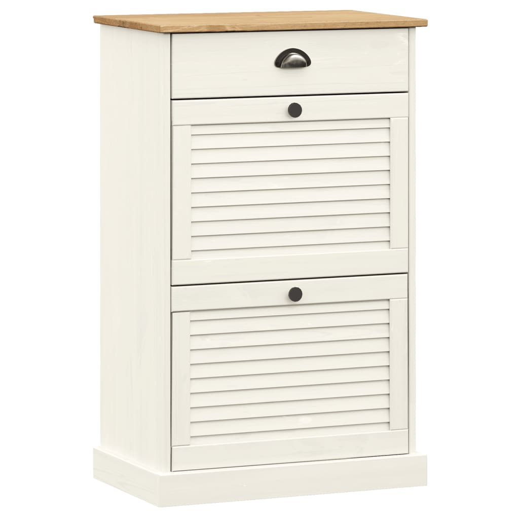 VIGO Shoe Cabinet 60 x 35 x 96 cm White Solid Pine Wood