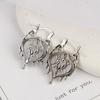 Retro National Style Metal Hollow Pendant Earrings For Women Bohemian Carved Earrings Wedding Party Jewelry Gift