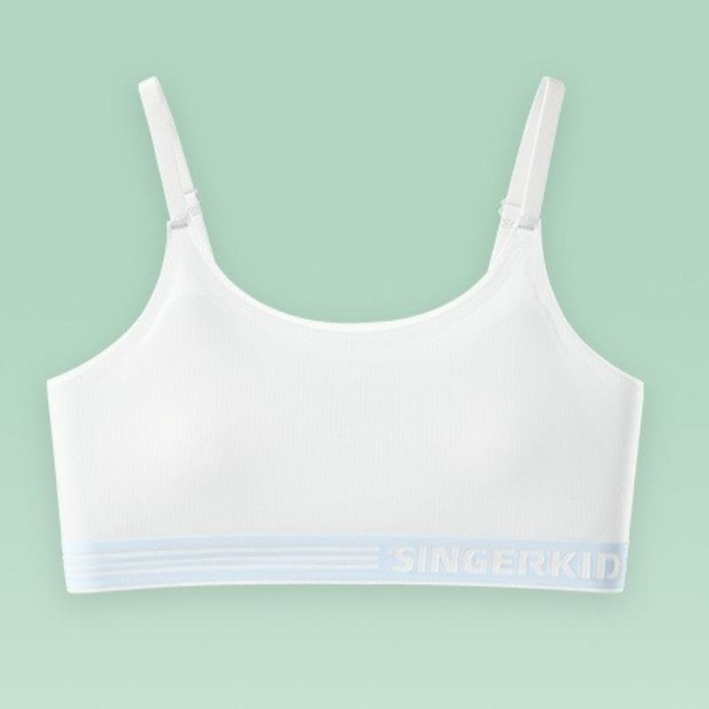 Seamless Soft Training Vest for Growing Puberty GirlsThin Adjustable Shoulder Straps Comfort Developmental Underwear for Kids 10-16 Years Old