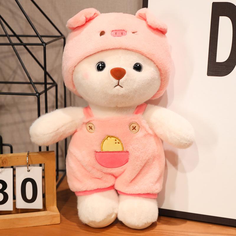 New Transformation Teddy Bear Plush Toy Cute Dressing Hug Bear Doll Cloth Doll Valentine's Day Gift