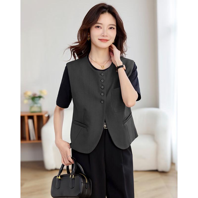 

TERRE BLEUE Женский короткий жилет пригородного стиля на одной пуговице L