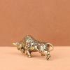 Antique Bronze-Style Pure Brass Bull Figurine: Lucky Wealth Symbol for Stock Trading