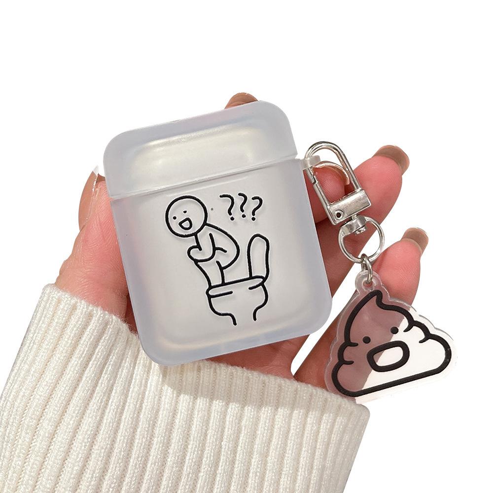 Innovative humorous cartoon for AirPods square Apple earphone case frosted soft square case