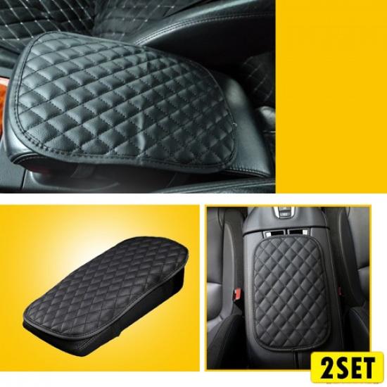 2Set For Racing HONDA Car Console Center Cushion Armrest Mat Pad Cover Accessori