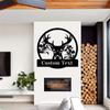 Stylish Black Iron Deer Family Name Plaque   Customizable Metal Wall Art for Home Indoor Outdoor