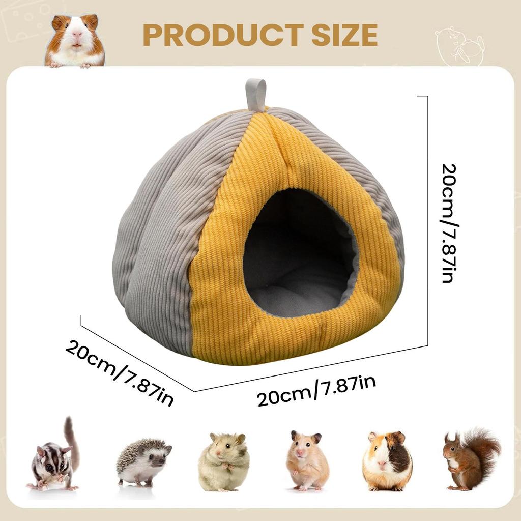 Chinchilla Bed Semi-enclosed Winter Plush Cave Hangable Thicken Plush Hamster Hedgehog Cave Bed For Chinchilla Small Animal