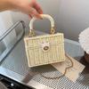 Summer Box Small Purse and Handbags For Women Rattan Straw Woven Crossbody Shoulder Bags Female Fashion Chain Travel Beach bags