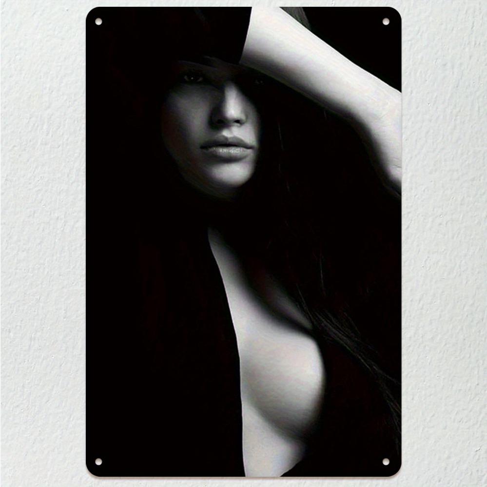 Modern Abstract Black White Sexy Female Aluminum Wall Art X Inch Living Room Bedroom Decor