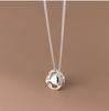 Authentic 999 Pure Silver Pearl Necklace - Elegant French Design Pendant, Perfect Birthday Gift for Girlfriend.
