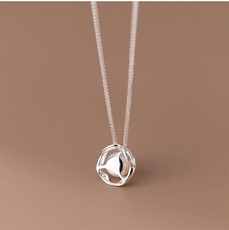 Authentic 999 Pure Silver Pearl Necklace - Elegant French Design Pendant, Perfect Birthday Gift for Girlfriend.