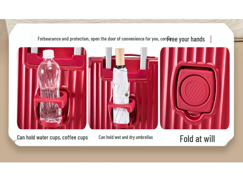 Red Wedding Dowry Suitcase: New Trolley Case for Brides & Grooms, with Password Lock and Leather Finish.