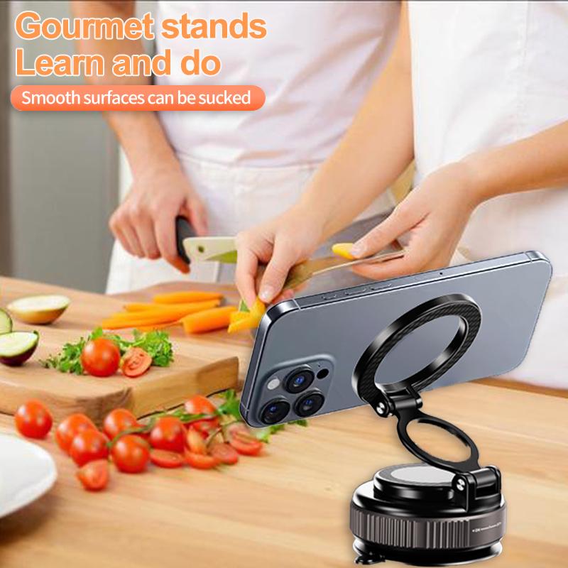 360 ° rotating magnetic car phone holder - suitable for strong suction on instrument panels, kitchens, gyms, bathrooms, showers,