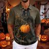 Men's Halloween Printed Short Sleeve T-Shirt for Casual Daily Wear