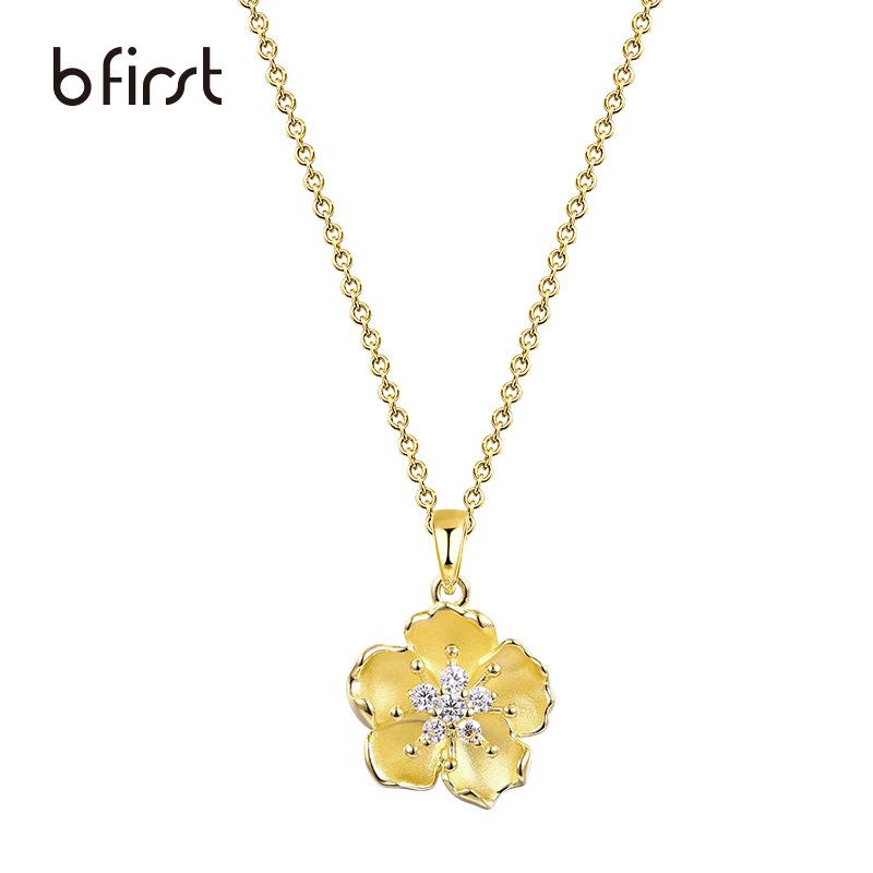 

925 Sterling silver necklace female flower pendant ins light luxury niche design collarbone chain silver jewelry 925 silver золотой