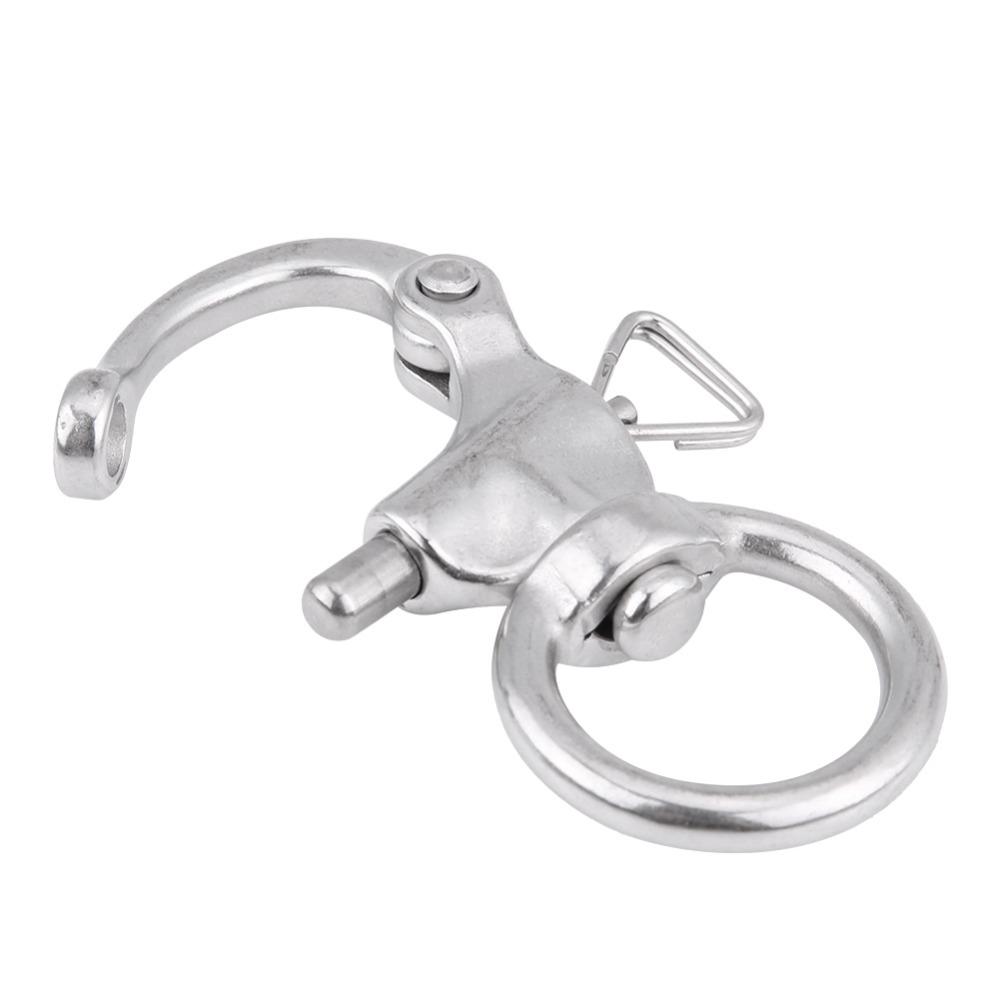 2Pcs 316 Stainless Steel Snap Shackle Round Brace Ring Stainless Steel Buckle  Boating Applications