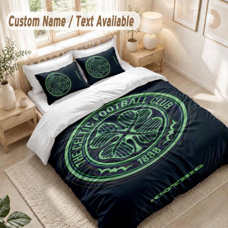 Celtic FC Bedding Set, 1 Duvet Cover & 2 Pillowcases Soft Comfortable Bedroom Home Textile Decor