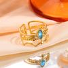 Light Luxury High-end Crown Colored Zircon Ring Does Not Fade Xiyin Hot-selling Couple Ring Jewelry