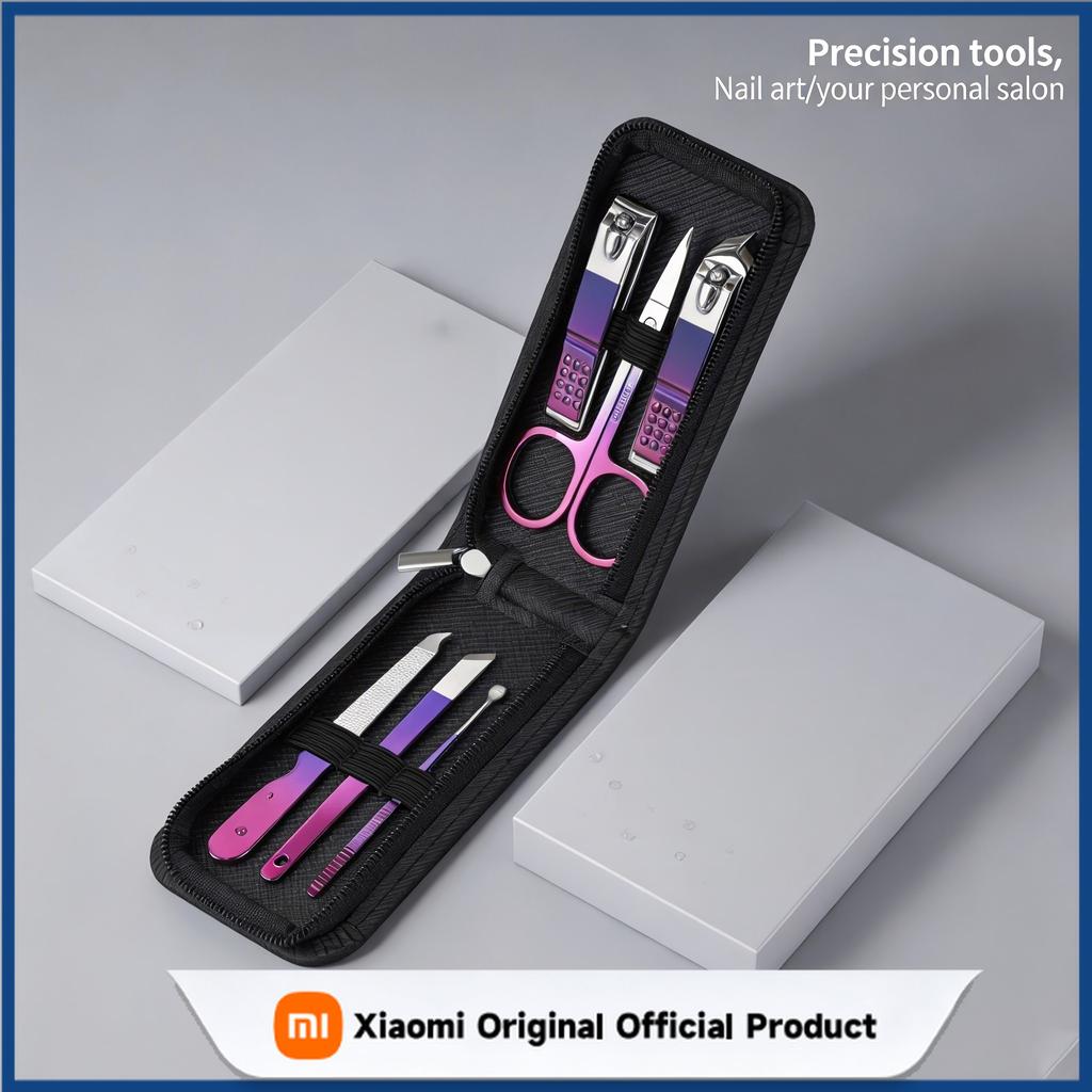 Xiaomi Gradient Nail Clipper 6/9 Pcs Set Stainless Steel Manicure & Pedicure Kit with Nano Gradient Portable Precision Grooming Tools