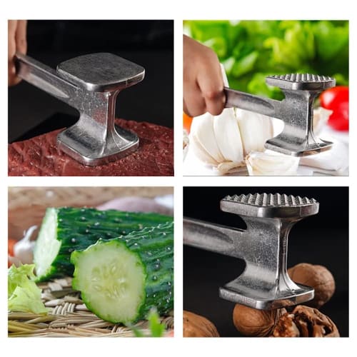 Aluminum Meat Hammer, Double-Sided Steak Mallet, Meat Tenderizer for Beef and Pork