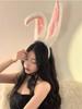 1pc Women Plush Rabbit Ear Decor Fur Costume Headband, Elegant Boho Style Autumn/Winter