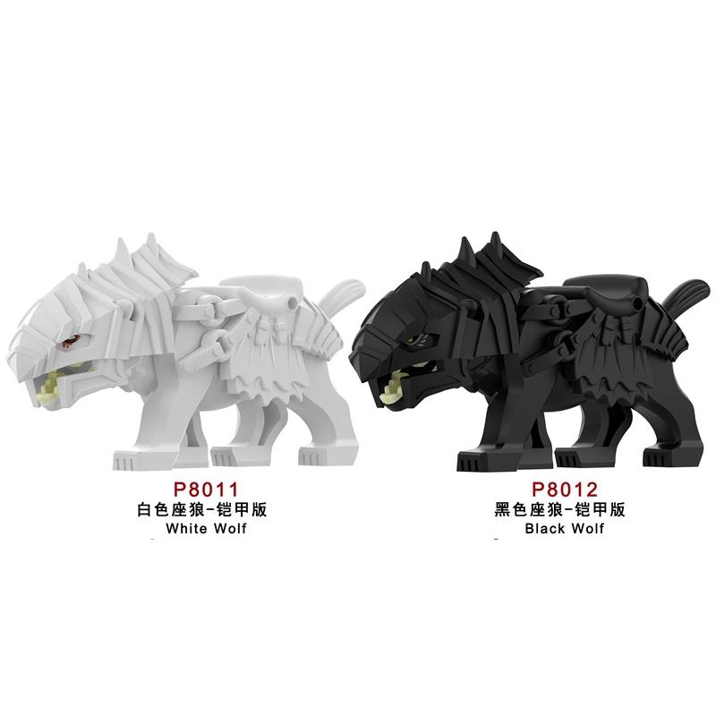 MOC Mediaeval Times Building Blocks Orc Mounts Wolf Flags Army Soldiers Character Accessories Bricks Animal Toys Gifts R064 DIY
