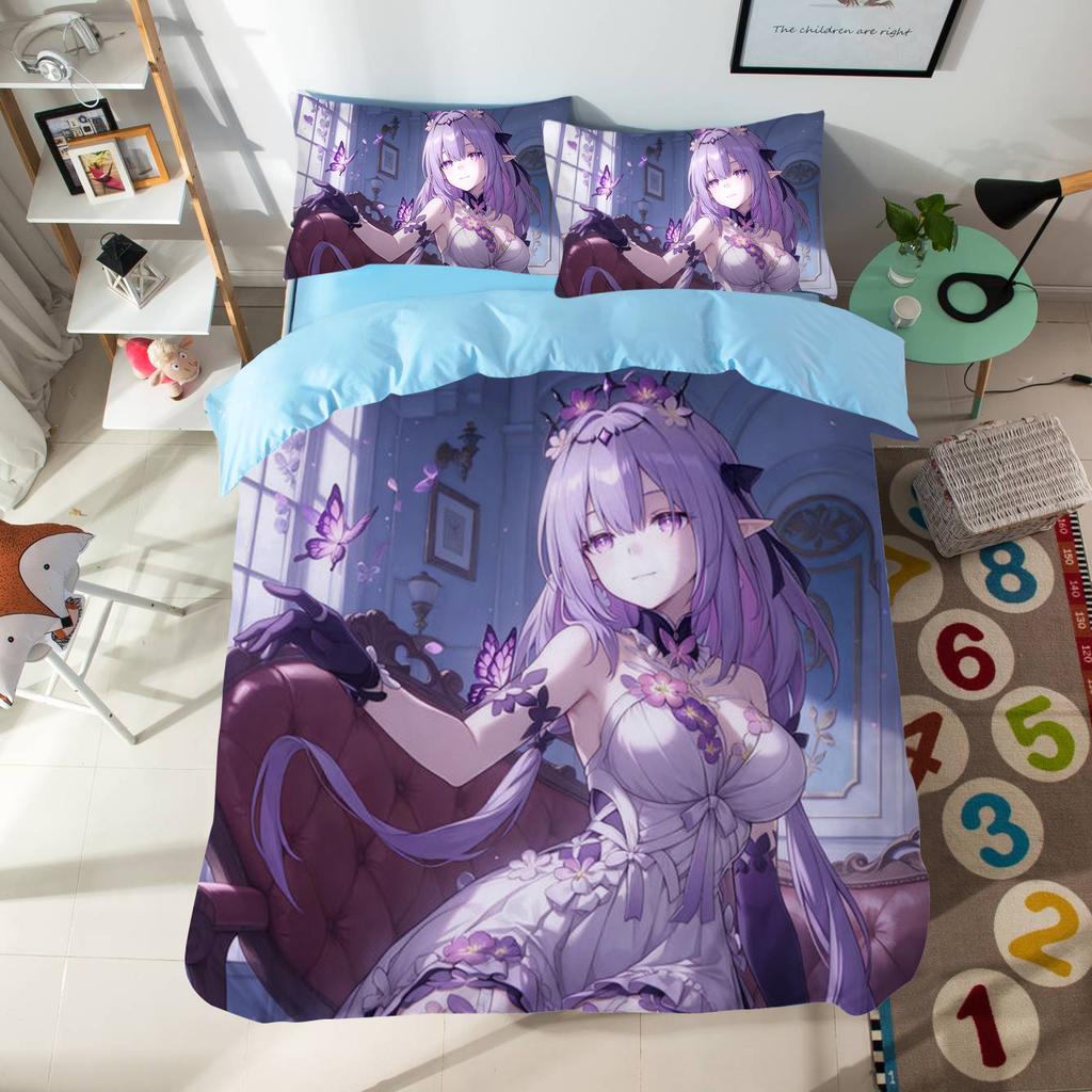 Anime Cartoon Pattern Duvet Cover Set 3pcs Honkai: Star Rail Bedding Set Single/twin Size Dormitory Decor Bedroom Decor for Teen