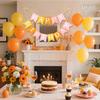 Pink Orange Happy Birthday Banner Girls Birthday Theme Party Signs Decorations Supplies Pre - Strung Handmade Garland Indoor & Outdoor