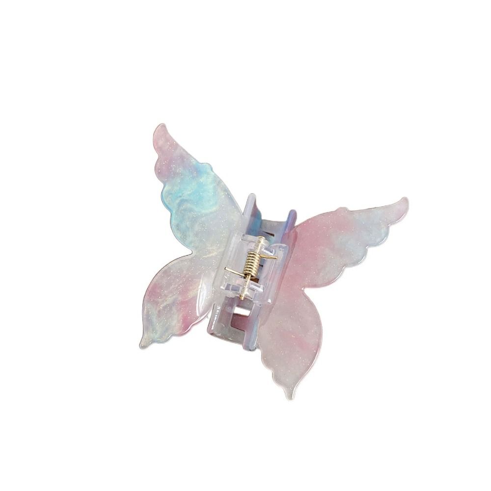 Color Changing Acetate Butterfly Hair Claw Colorful Large Shark Clip Butterfly Hair Clip  Girl