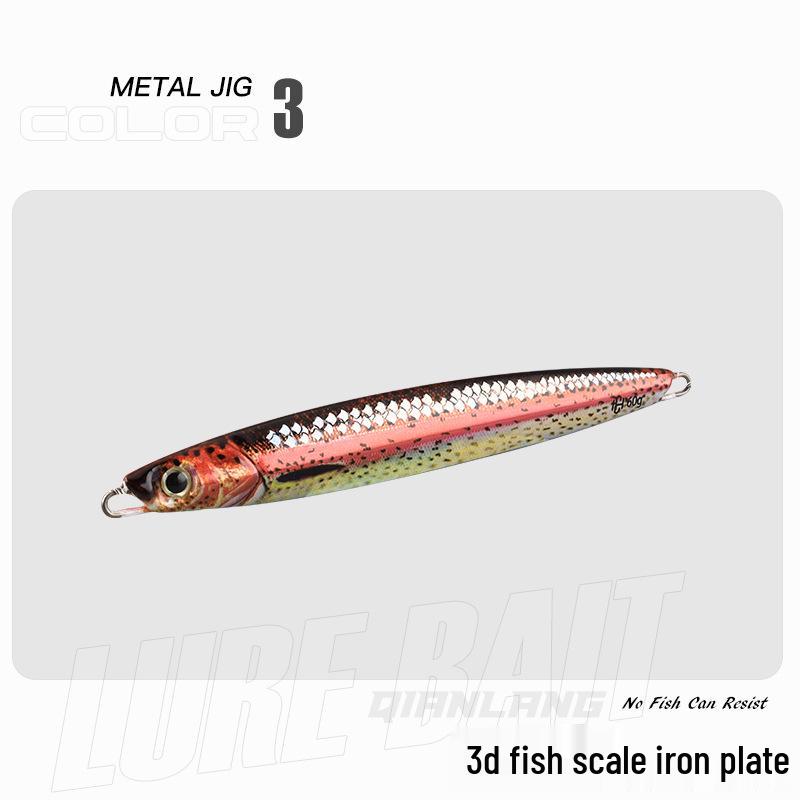 

3D Светящийся Быстро Тонущий Металлический Джиг для Морской Рыбалки: Идеально для макрели и кингфиша 40g