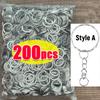 Silver Plated Metal Blank Keyring Keychain Split Ring Keyfob Key Holder Rings Women Men DIY Key Chains Key Ring Accessories