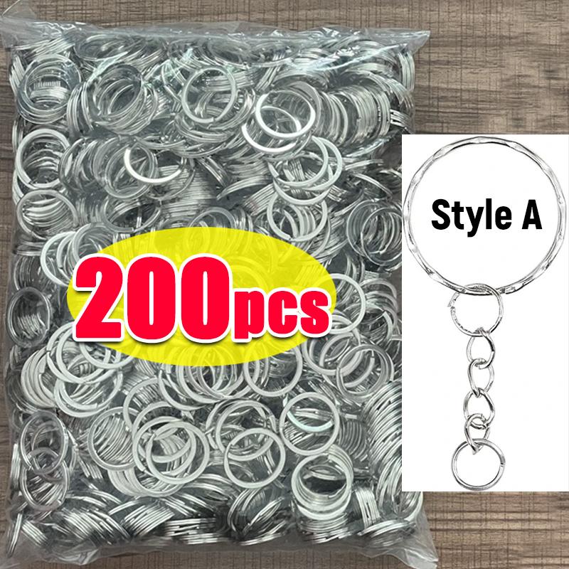 Silver Plated Metal Blank Keyring Keychain Split Ring Keyfob Key Holder Rings Women Men DIY Key Chains Key Ring Accessories