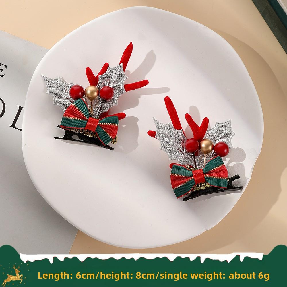 

Рождественские заколки для волос с оленьими рогами, новогодние заколки для волос, заколки-уточки с оленьими рогами, милые и нежные головные уборы