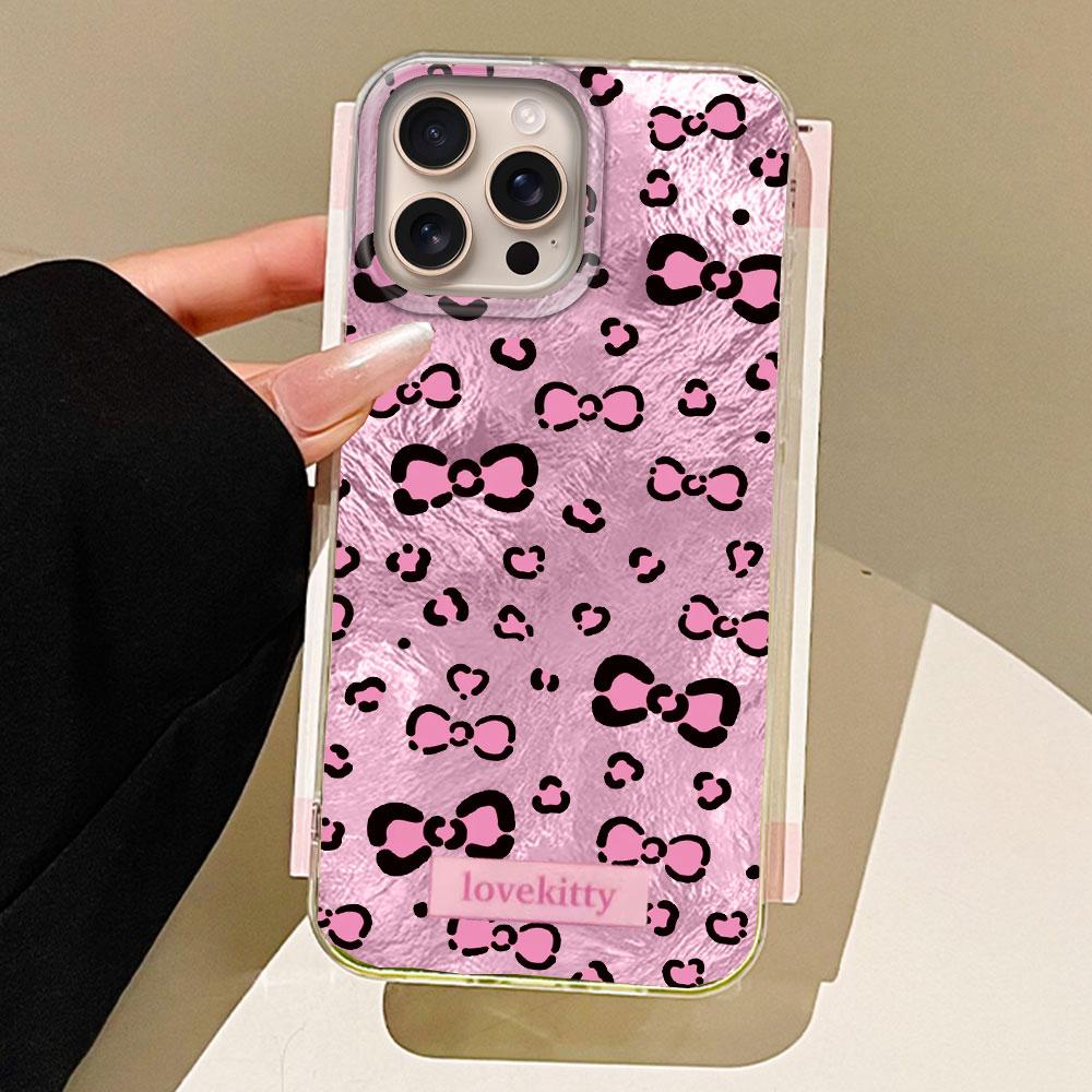 Retro Pink Leopard Glacier Texture Phone Case for iphone 16 15 14 7 8 Plus 13 Pro Max X XS XR SE 2022 Silicone Back Shell Cover