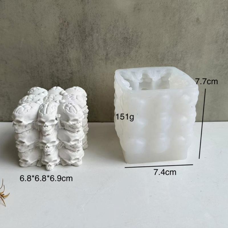 Creative Halloween Skull Pumpkin Wax Candle Mold Resin Molds for DIY Home Decorations Halloween Party Easy to Clean