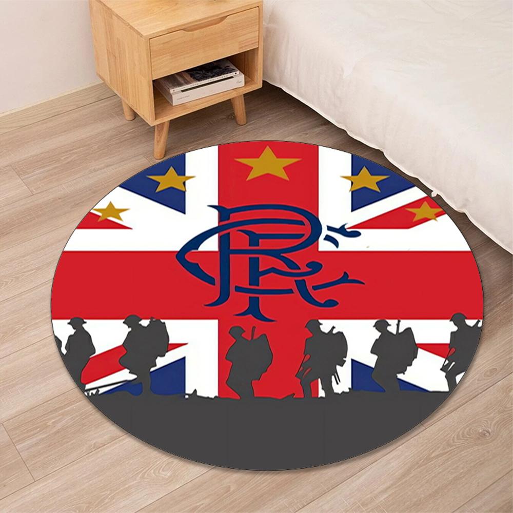 Rangers F.C Printed Round Rug Carpet Chair Rug Area Rug Entryway Doormats,for Office Chair Living Room Bedroom Kitchen Room.