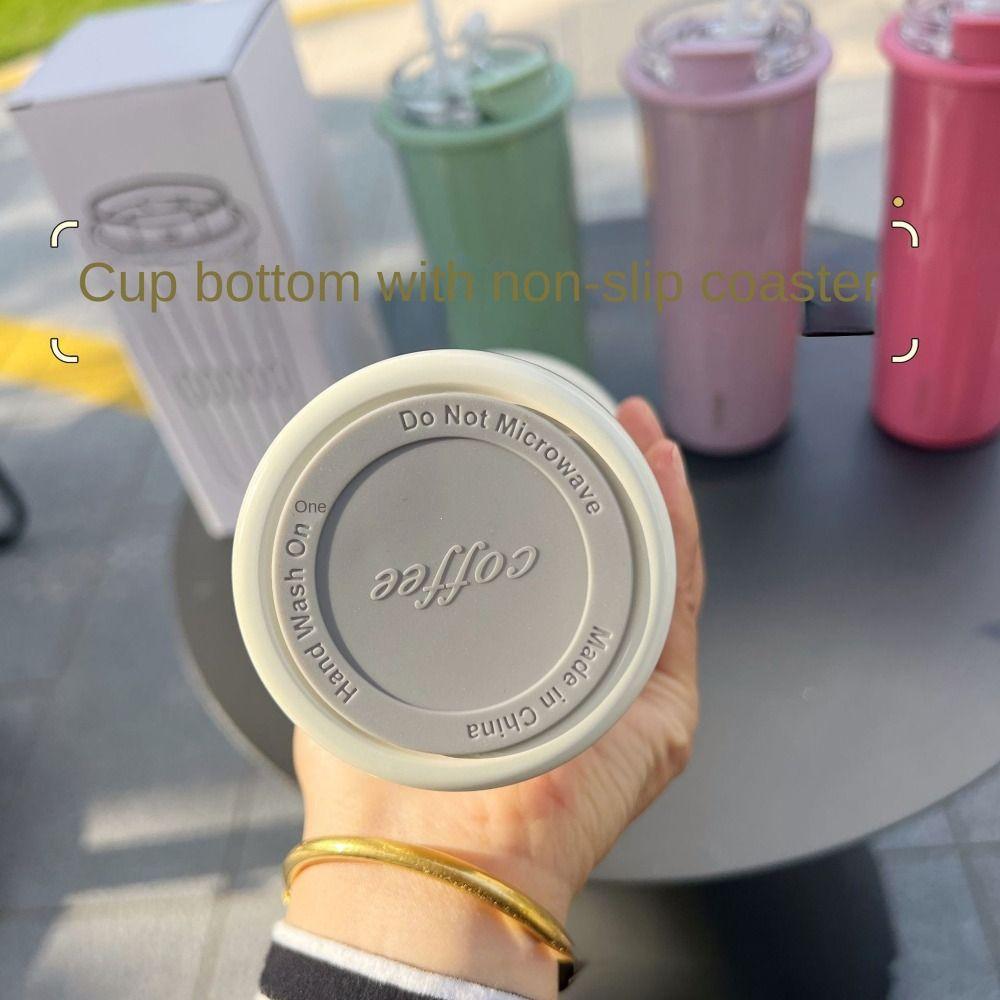 Leak-proof Hot Cold Water Bottle 500ml Straw Cup Portable Student Bottle  for Winter Outdoor