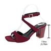 Fashion 2025High Block Heel Wedding Sandals Open Toe Cross Strap Satin Women Heels for Prom Evening Formal Party