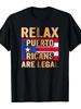 Relax Puerto Ricans Are Legal Graphic T-Shirt - Bold Print Design with Puerto Ri