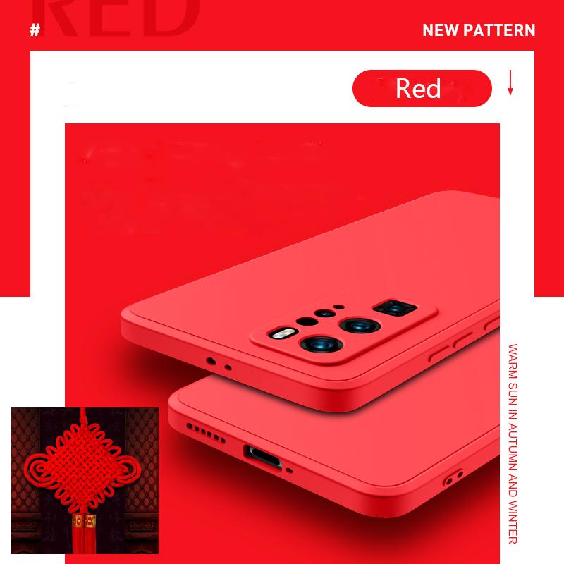 Liquid Silicone Soft Phone Case For Huawei P50 P40 P30 P20 Mate 40 20 30 Pro Honor 20 Nova 8 7 Shockproof Cover