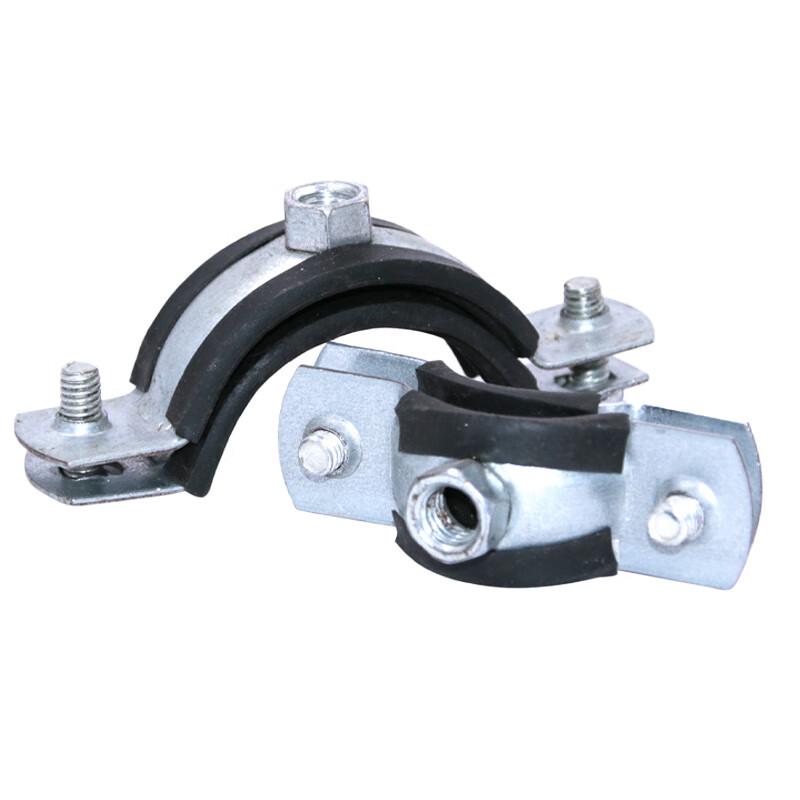 Naixin Galvanized Rubber Lined O-Type Pipe Clamp 160mm Diameter, 0.5mm Thick (20 Pack)