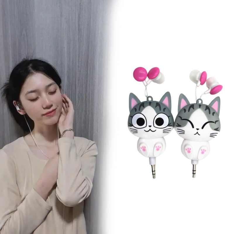 Chi Sweet Home Cat Retractable In Ear Wired Headphones Cartoon Earphone Gift