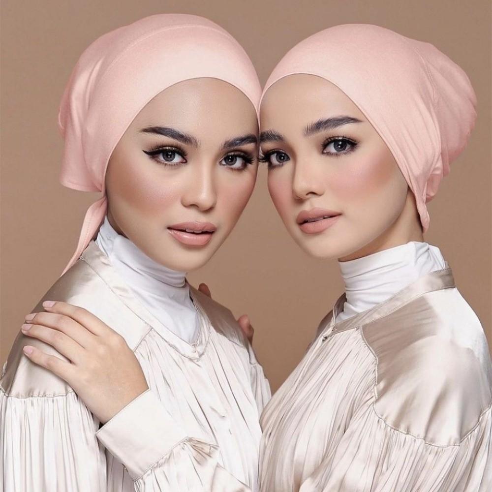 Solid Color Modal Headscarf Soft Modal Hijab Caps New Design Muslim Turban Hat  Female Headwear